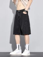 Men's Summer Denim Cargo Shorts Big Size 8XL 7XL 6XL Elastic Waist Straight Baggy Jeans Shorts - Image 4