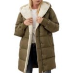 Womens Winter Warm Coats Sherpa Fleece Lined Long Hooded Puffer Jacket - Image 4