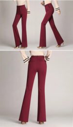 Ladies' business casual pants, comfortable office wear with pockets, elegant regular fit work pants - Image 5