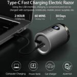 Men Electric Mini Shaver Rechargeable Type-c Charging Car Portable Led Digital Display Wet & Dry Shaver Men Women Home Razor - Image 6