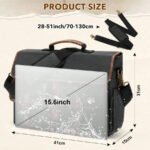Messenger Bag Men Canvas 15.6 Inch Computer Laptop Bag Waterpfoof Satchel Bags For Men Work Office - Image 3