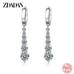 ZDADAN 925 Sterling Silver Long Drop Earrings For Women Fashion Wedding Jewelry - Image 5