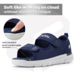 FitVille Men'S Sandals Summer Flat Shoes Widened Elderly Casual Shoe Breathable Lightweight For Plantar Fasciitis Pain Relief - Image 4