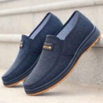 Men Canvas Slip On Shoes Breathable Non Slip Casual Walking Elderly Father Cloth Footwear - Image 3