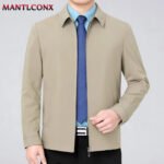 Solid Color Turn-down Collar Men's Jacket Loose Cardigan Spring Jacket for Men Business Work Male Clothing Casual Coats Male 3XL - Image 3