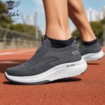 Desai Men's Wide Width Knit Slip-on Sneakers Max Cushion Walking Shoes Lightweight Breathable - Image 4
