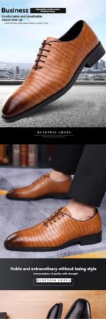 Luxury Mens Leather Shoes Retro Carved Lace-up Brogue Oxford Wedding Men Dress Shoes Male Formal Business Gentleman Office Shoes - Image 6