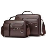 Men's Retro Messenger Bag with Waterproof Design, Large Capacity Laptop Briefcase for Office Work, Travel and School - Image 4