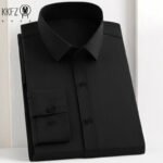 Men's Business Casual Long Sleeve Shirt Solid Color Wrinkle Resistant Comfortable All-Season Versatile Top