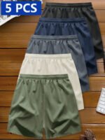 Manfinity Homme 5pcs/Set Men's Spring Summer Sports Shorts Casual Shorts - Image 2