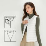 Women Sleeveless Puffer Vest Women's Ultra Light Down Vest Women Two Ways Waistcoat Portable Warm Sleeveless Winter Liner - Image 5