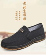 Men Canvas Slip On Shoes Breathable Non Slip Casual Walking Elderly Father Cloth Footwear - Image 6