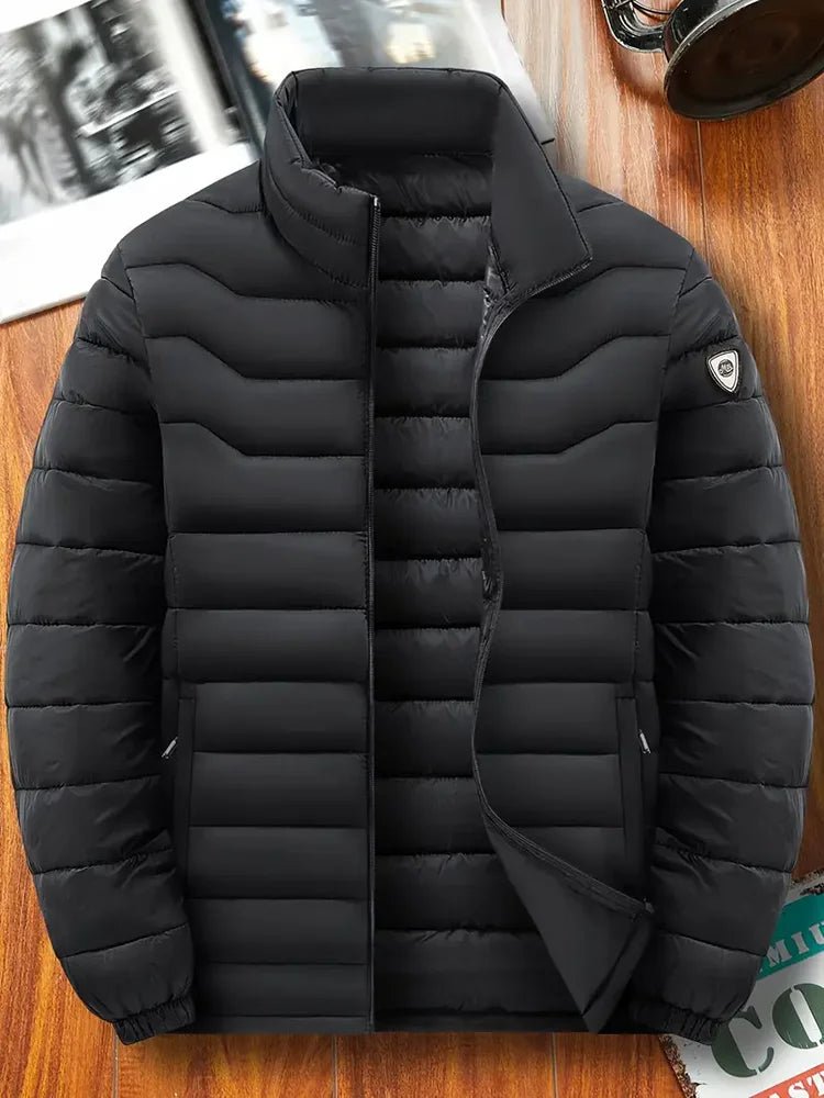 Sfb41d0854b464183994fc12feb18efffc.jpg Men Puffer Jacket Thick Warm Winter Jackets Man Parka Casual Fashion Outwear Cotton Padded Coats Stand Colar Men's Clothing Top - Image 1