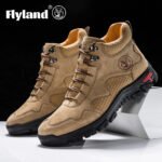 FLYLAND Men's Ankle Boots Casual Leather Shoes Fashion Vintage Hand Stitching Soft Business Handmade Shoes - Image 26