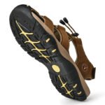 Summer Sandals Leather Outdoor Men's Beach Shoes Luxury Breathable Casual Sandal Man Wading Shoes Non-slip Wide lining Slippers - Image 4