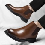 Autumn And Winter Fashionable Men's Leather Casual Ankle Boot Classic Business Formal Boots Comfortable And Anti-Slip Flat Boots - Image 17