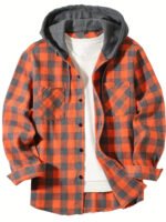 New Coat Spring and Autumn Men's Loose Plaid Hooded Shirt Large Size Fashion Casual Long sleeved Shirt Street StyleS-3XL - Image 5