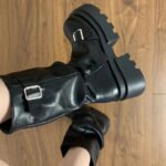 Shoes for Women 2024 Mid-Calf Women's Boots Platform Modern Boots Women Belt Buckle Square Toe Side Zip Square Heel Shoes Female - Image 4