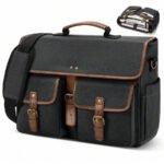 Messenger Bag Men Canvas 15.6 Inch Computer Laptop Bag Waterpfoof Satchel Bags For Men Work Office - Image 2