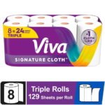 Viva Signature Cloth Paper Towels, 8 Triple Rolls
