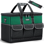 WINHUINT 19-Inch Wide Mouth Tool Organizer Bag with 6 Interior and 8 Exterior Pockets, Made from Durable 600 Denier Fabric