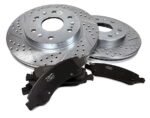Baer Brakes® Rear Brake Disc and Pad Kit, Zinc-Plated, Cross-drilled and Slotted, Ceramic