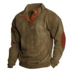 Mens Casual Sweater Tops Loose Comfortable Buckle Stand Neck Long Sleeve Knitwear Hoodie plus Size Mens Band Knitting Pullovers - Image 2