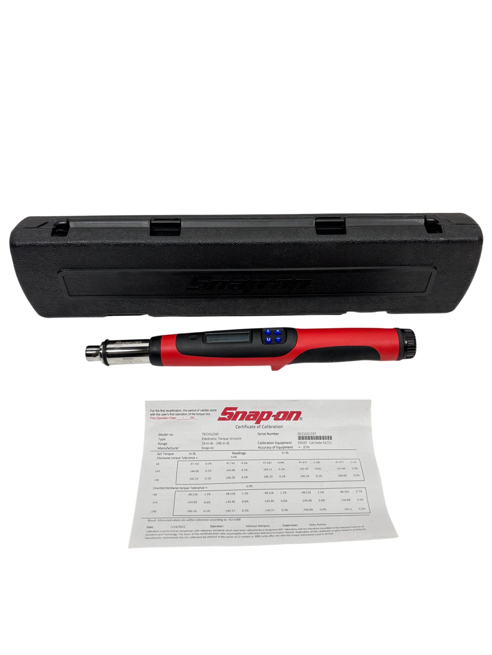 bcaf54ef-8319-4d1e-a376-eac60fafcc93.jpg Snap On TECH1J240 Interchangeable-Head J-Shank Torque Wrench (1–20 ft-lb) - 3318 - Image 1