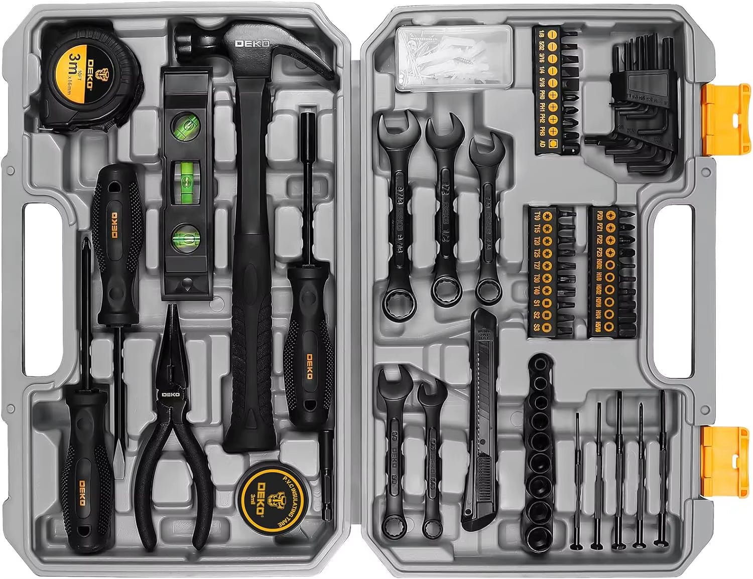 c878d2a5f9890beefcf7fb47d9645c92.jpg 148-Piece Home Repair Tool Kit and Toolbox Set - Image 1