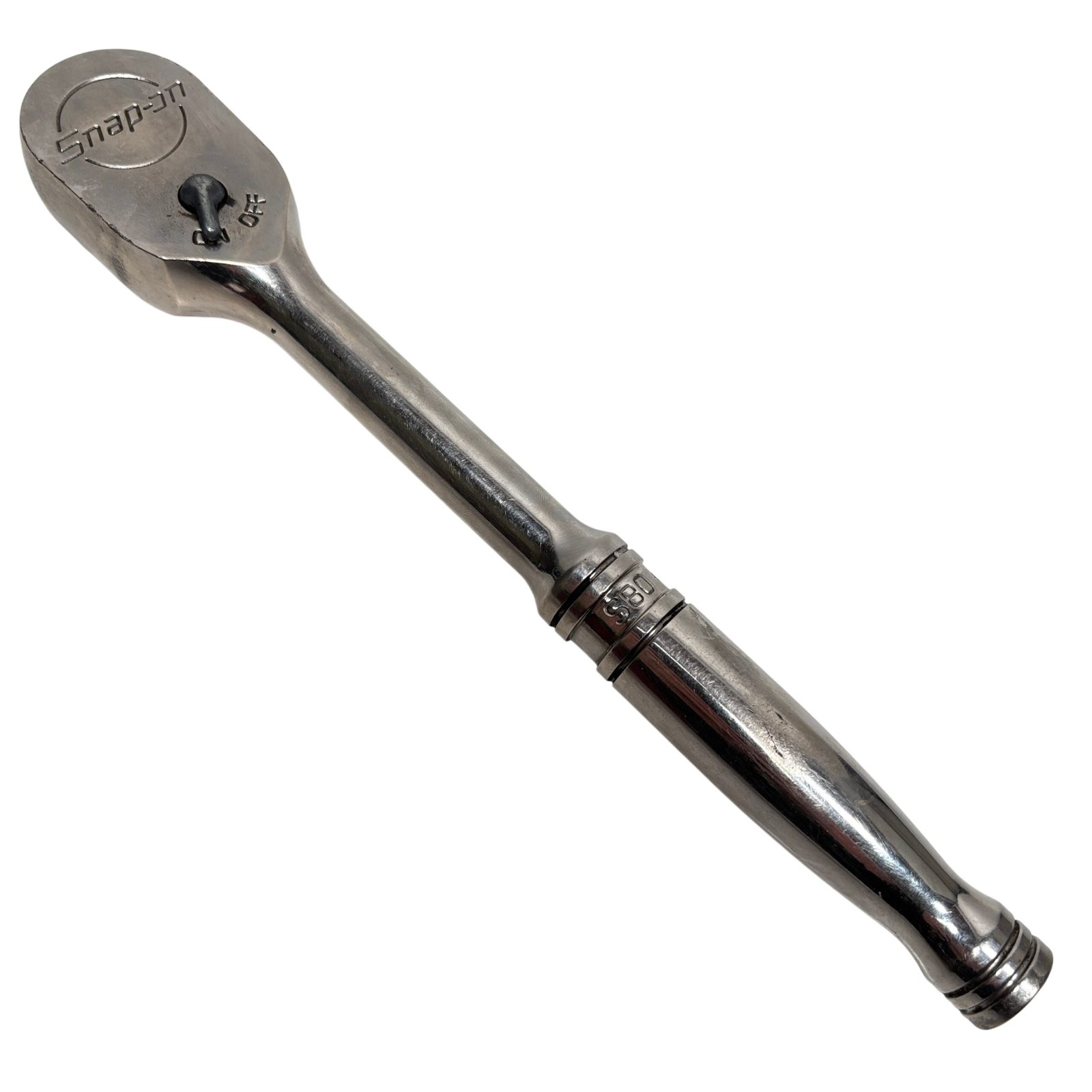 e228a6b8-a50f-435d-8713-da2849628bf6.jpg Snap-on Tools S80 1/2" Drive 10" Total Length Ratchet Wrench - Image 1