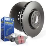 EBC® Front and Rear Brake Disc and Pad Kit, Silver Grey Geomet, Plain Surface, 4 Lugs, Aramid Fiber, S20 Ultimax2 Pad and RK Premium Rotors
