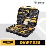 DEKO 228-Piece Socket Wrench and Auto Repair Tool Combination Set with Plastic Storage Toolbox