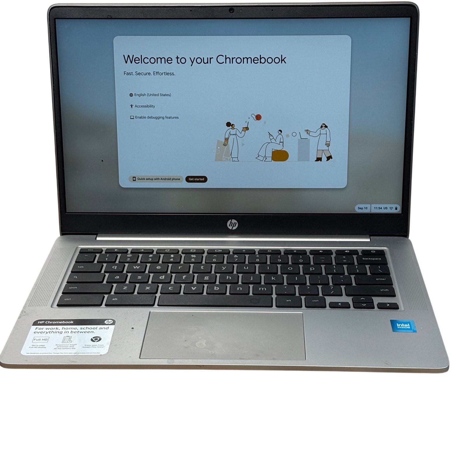 fc20a853-673e-4080-a1aa-93def6e966d3.jpg HP Chromebook 14-na1043cl Intel Celeron N4500 1.1GHz 4GB RAM 64GB eMMC 14" - Image 1