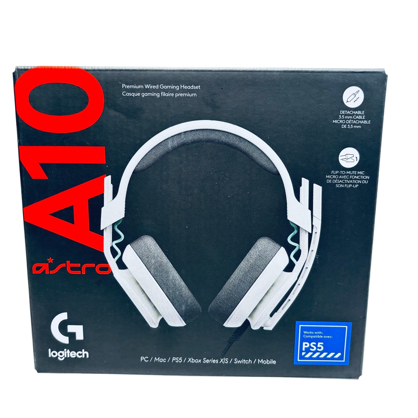 fed1fc85-87f0-4eaf-bfb1-910ece30ae70.jpg Logitech 939-002062 Astro A10 Gen 2 Wired Gaming Headset White/PS Edition - Image 1