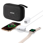 Anker MagGo Wireless Charging Station (3-in-1, Foldable Pad, Aurora White, with Travel Case & Adapter)