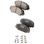 JC Whitney® Front Brake Pad Set, Ceramic, Hardware Includes (4) Pieces Anti Rattle Spring, (8) Pieces Pad Locating Clip