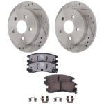 SureStop® 2-Wheel Set Rear Brake Disc and Pad Kit, Cross-drilled and Slotted 278 mm Ceramic Pro-Line Series, Includes (2) Disc and (1) Pad Set