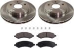 JC Whitney® 2-Wheel Set Front Brake Disc and Pad Kit, Plain Surface 5 Lugs 336.04 mm Semi-metallic Pro-Line Series, Includes (2) Disc and (1) Pad Set