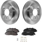 JC Whitney® 2-Wheel Set Front Brake Disc and Pad Kit, Plain Surface 5 Lugs 308 mm Semi-metallic 4WD Pro-Line Series, Includes (2) Disc and (1) Pad Set