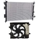 Replacement® 2-Piece Kit Radiator 2.0L/(1.6L, Auto Transmission), with Cooling Fan Assembly