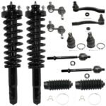 TrueDrive® 12-Piece Kit Front, Driver and Passenger Side Fully Loaded Strut, Includes (2) Ball Joint, (2) Loaded Strut, (2) Steering Rack Boot, (2) Sway Bar Link, and (4) Tie Rod End