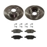 JC Whitney® 2-Wheel Set Rear Brake Disc and Pad Kit, Plain Surface 5 Lugs 270 mm Ceramic Pro-Line Series, Includes (2) Disc and (1) Pad Set