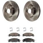 TRW® 2-Wheel Set Front Brake Disc and Pad Kit, Plain Surface 4 Lugs 275.34 mm Ceramic, Includes (2) Brake Disc and (1) Brake Pad Set