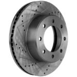 JC Whitney® 4-Wheel Set Front and Rear Brake Disc and Pad Kit, Cross-drilled and Slotted 8 Lugs Front-360 mm/Rear-358 mm Semi-metallic Pro-Line Series, Includes (4)Brake Disc and (2)Brake Pad Set - Image 3