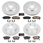 Powerstop® 4-Wheel Set Power Stop® Front and Rear Genuine Geomet® Coated Rotor and Low-Dust Ceramic Brake Pad Kit - Image 2