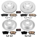 Powerstop® 4-Wheel Set Power Stop® Front and Rear Genuine Geomet® Coated Rotor and Low-Dust Ceramic Brake Pad Kit - Image 2