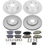Powerstop® 4-Wheel Set Power Stop® Front and Rear Genuine Geomet® Coated Rotor and Low-Dust Ceramic Brake Pad Kit - Image 2