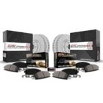 Powerstop® 4-Wheel Set Power Stop® Front and Rear Genuine Geomet® Coated Rotor and Low-Dust Ceramic Brake Pad Kit