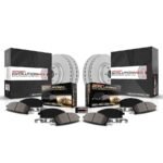 Powerstop® 4-Wheel Set Power Stop® Front and Rear Genuine Geomet® Coated Rotor and Low-Dust Ceramic Brake Pad Kit