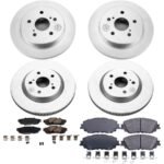 Powerstop® 4-Wheel Set Power Stop® Front and Rear Genuine Geomet® Coated Rotor and Low-Dust Ceramic Brake Pad Kit - Image 2